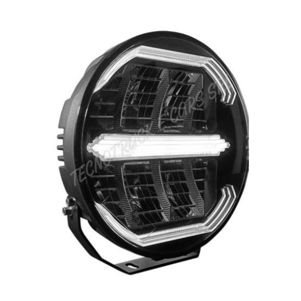 Fanale anteriore a led rotondo 10/30V con luce di posizione  bianca ed arancione ed abbagliante
