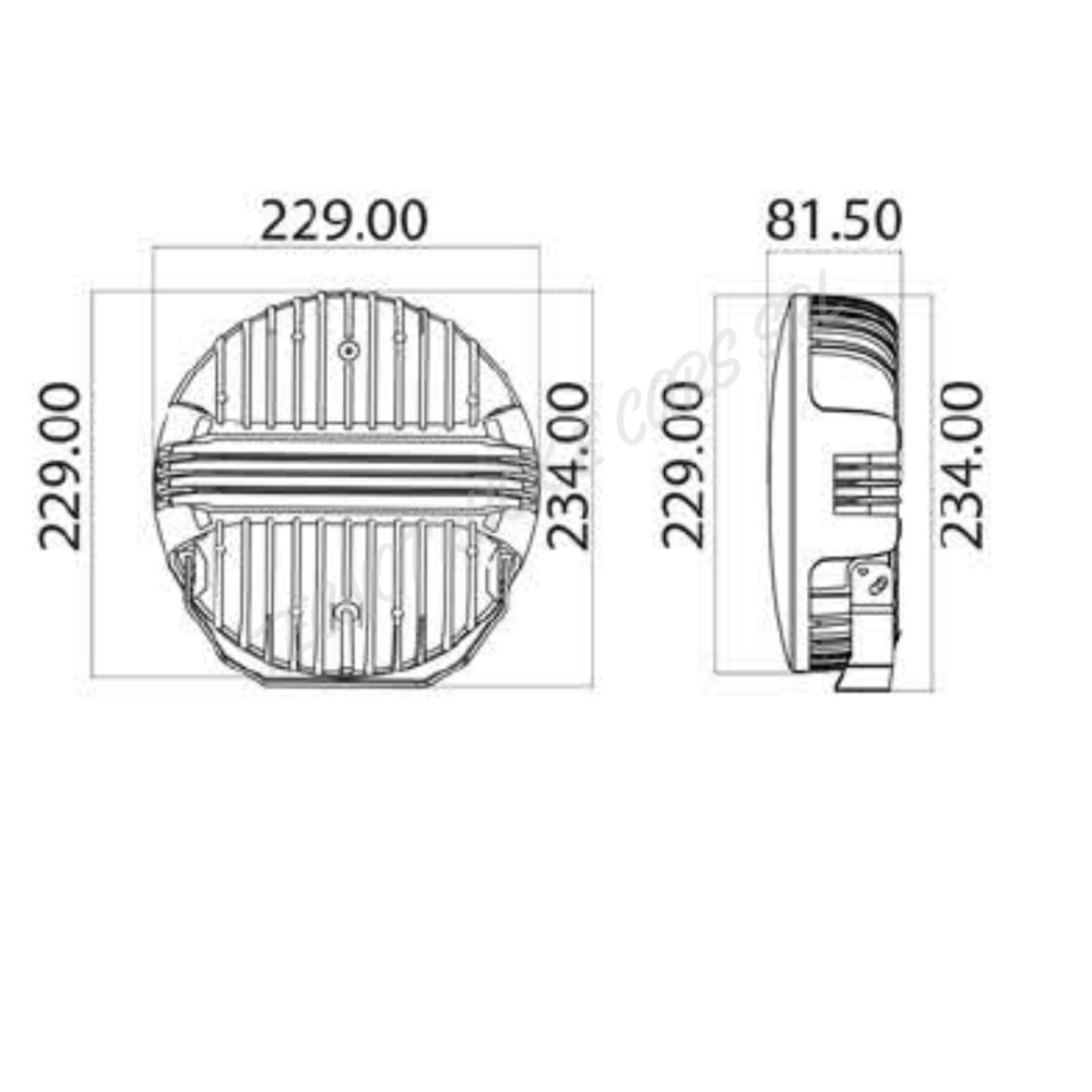 Fanale anteriore a led rotondo 10/30V con luce di posizione  bianca ed arancione ed abbagliante