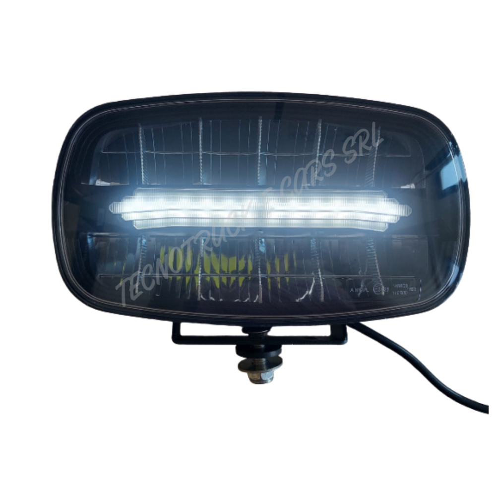 Fanale anteriore a led ovale 12/24V con luce di posizione  bianca ed arancione ed abbagliante