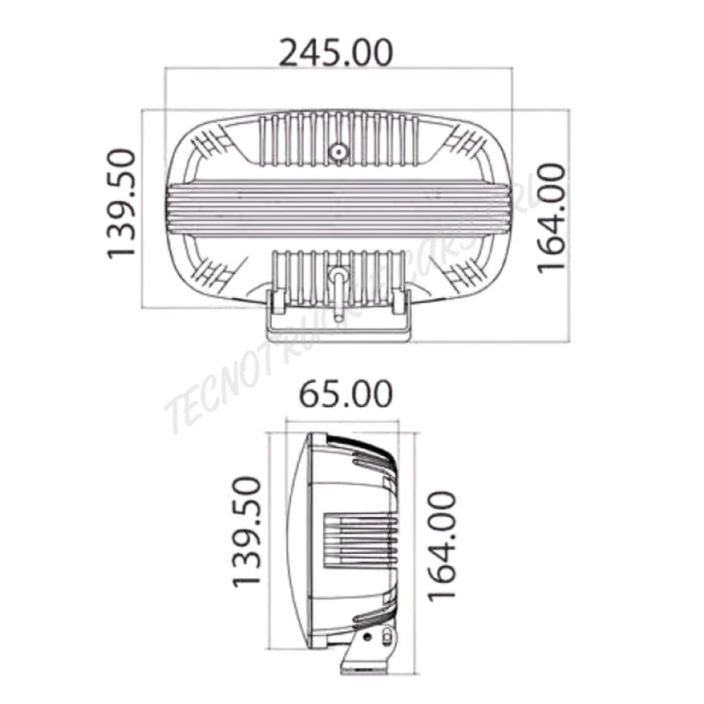 Fanale anteriore a led ovale 12/24V con luce di posizione  bianca ed arancione ed abbagliante