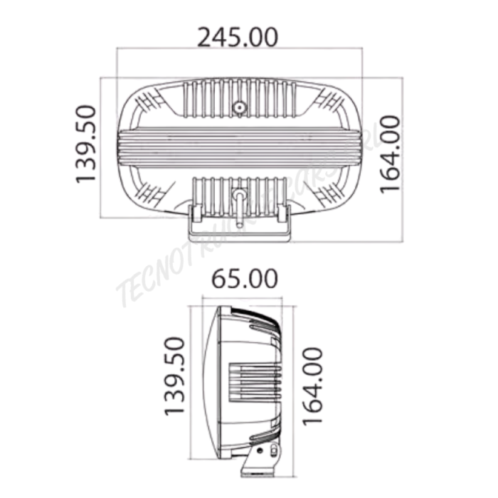 Fanale anteriore a led ovale 12/24V con luce di posizione  bianca ed arancione ed abbagliante