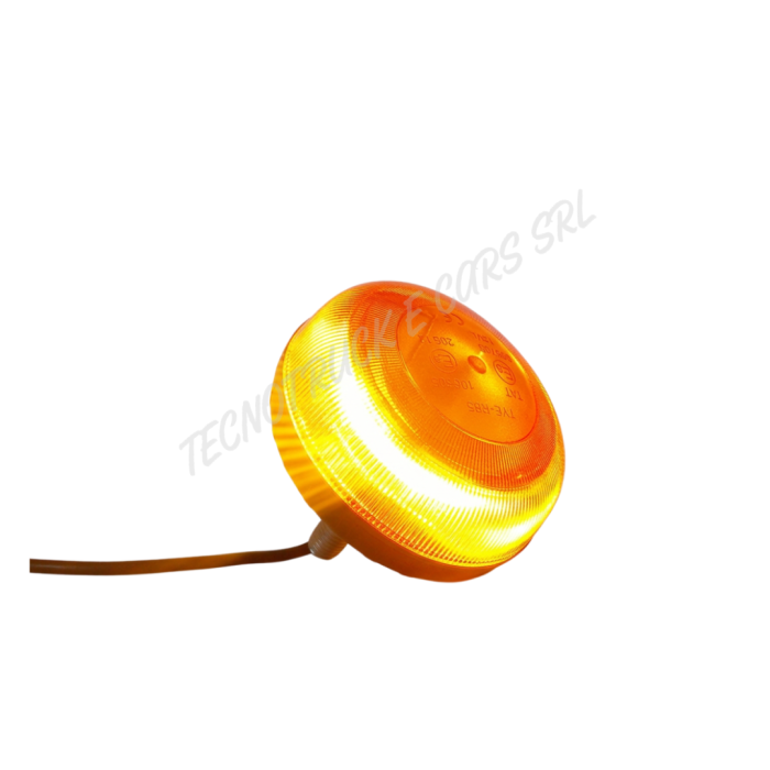 Faro rotante a led 12/24v ambra con attacco a vite