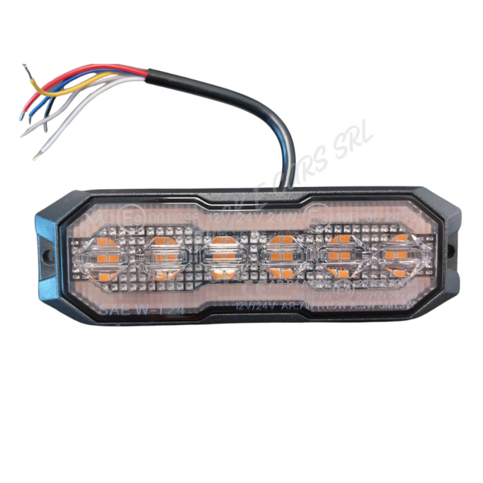 Fanale ingombro side-marker + luce strobo arancione 2