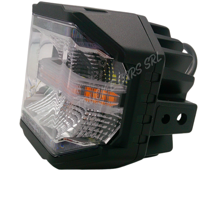 Faro lavoro a  led 60W 12/24v quadrato angolare con staffa e luce strobo