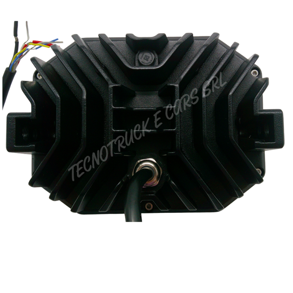 Faro lavoro a  led 60W 12/24v quadrato angolare con staffa e luce strobo