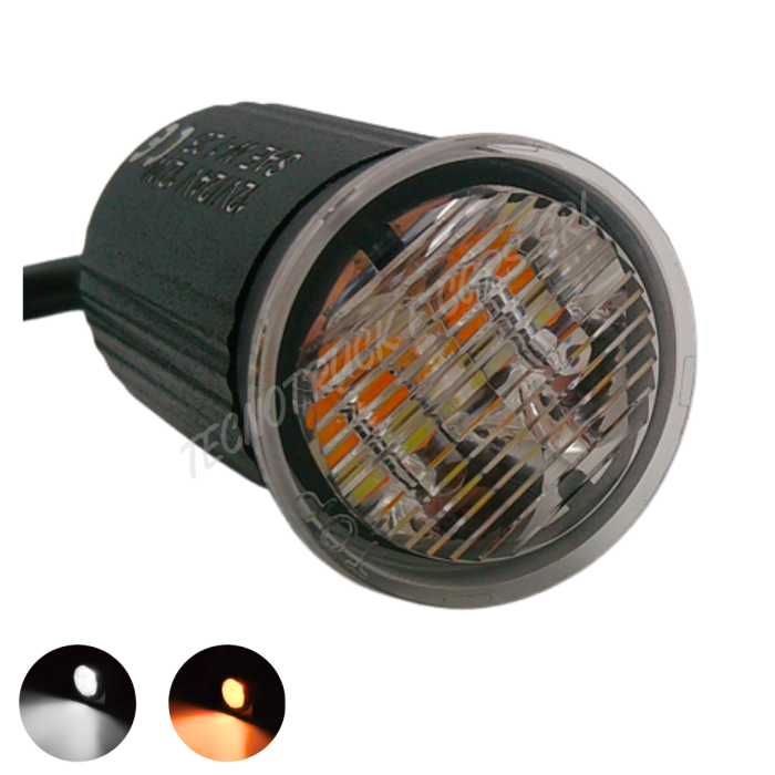 Fanalino strobo rotondo bianco/arancione12-24V