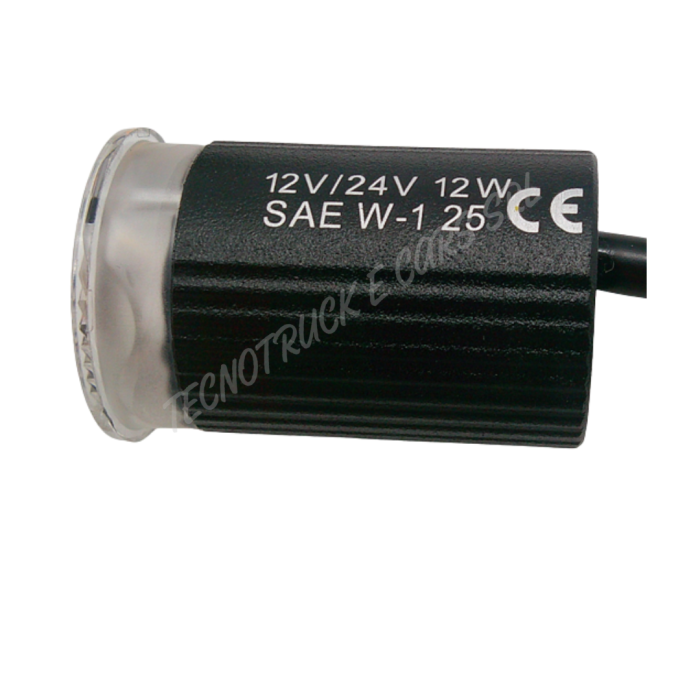 Fanalino strobo rotondo bianco/arancione12-24V