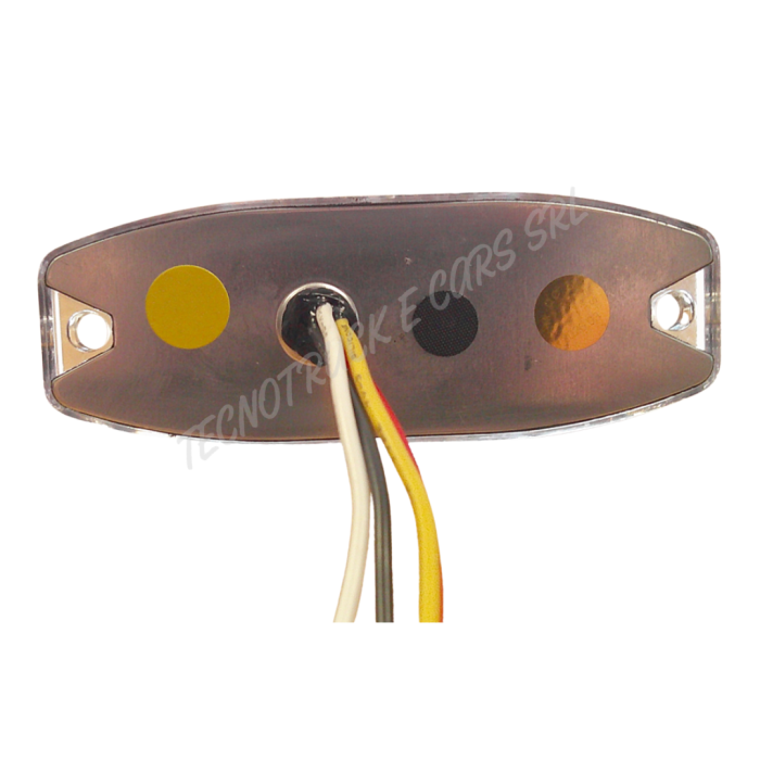 Faro lavoro strobo ovale a 3 led 12/24v  ambra con cavo