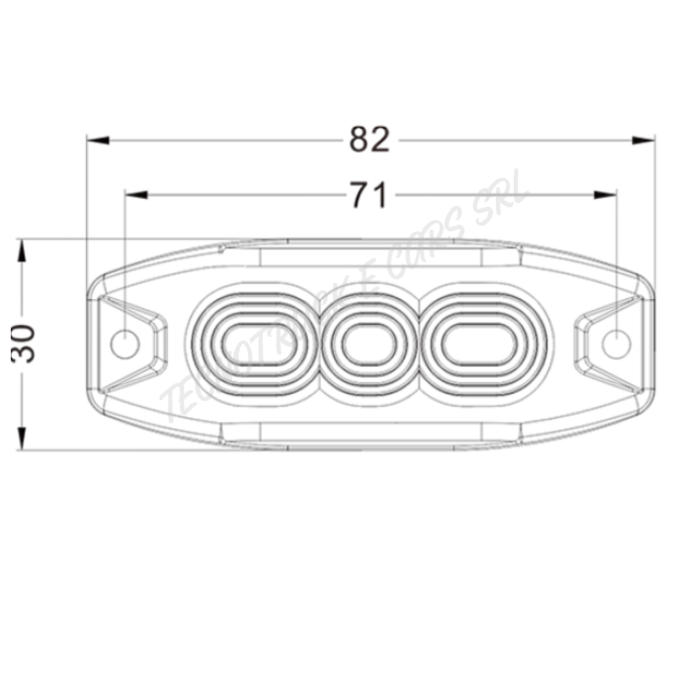 Faro lavoro strobo ovale a 3 led 12/24v  ambra con cavo