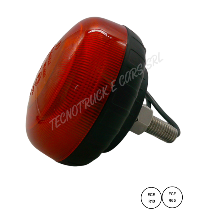 Faro rotante a led 12/24v ambra con attacco a vite