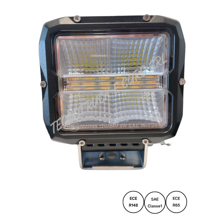 Faro lavoro quadrato 60W 12/24V con funzione luce strobo