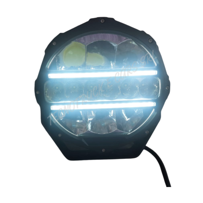 2 Fanali anteriori a led rotondi 9inch 12/24V con luce di posizione  bianca ed arancione ed abbagliante